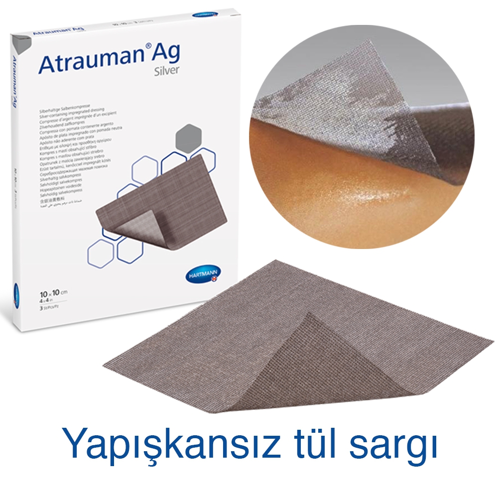 Hartmann Atrauman Ag 10 X 10 Cm Gümüş içerikli Yara Bakım Örtüsü (10 Adet)
