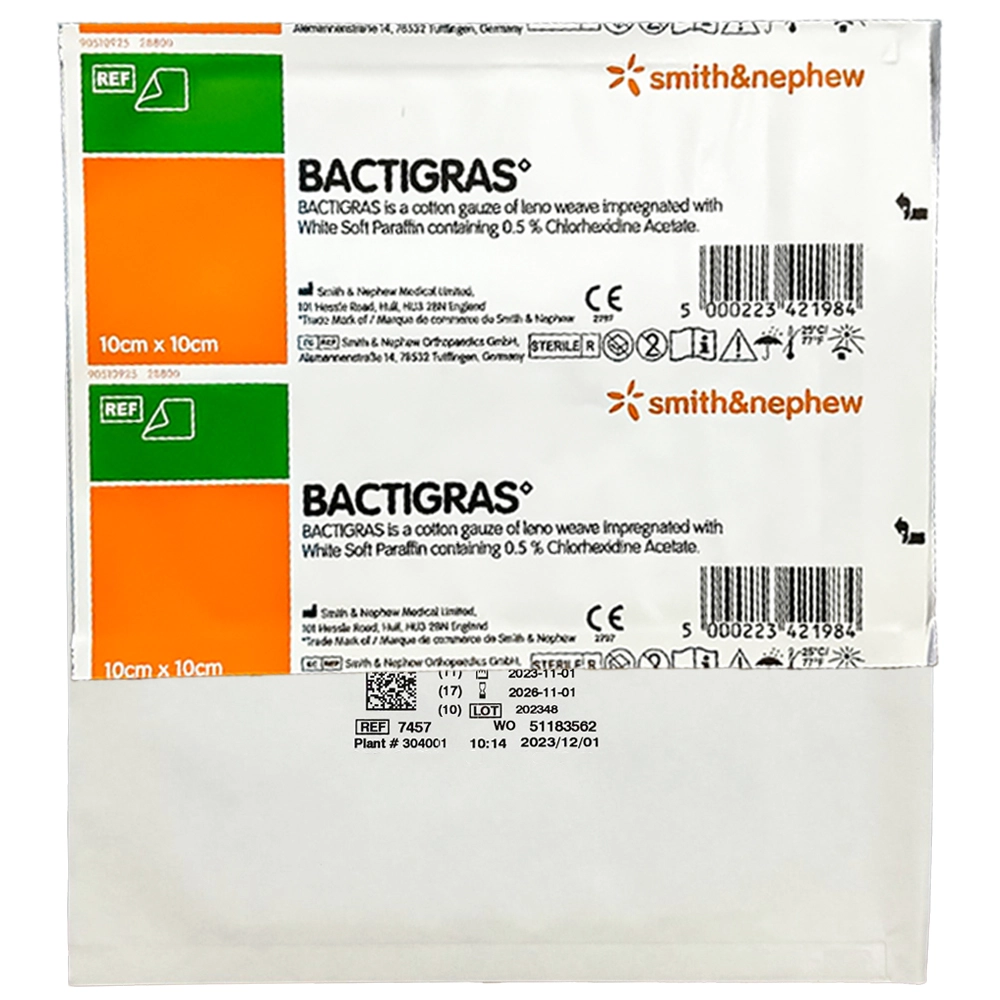 Bactigras, yara örtüsü 10cmx10cm, 10 adet kutu