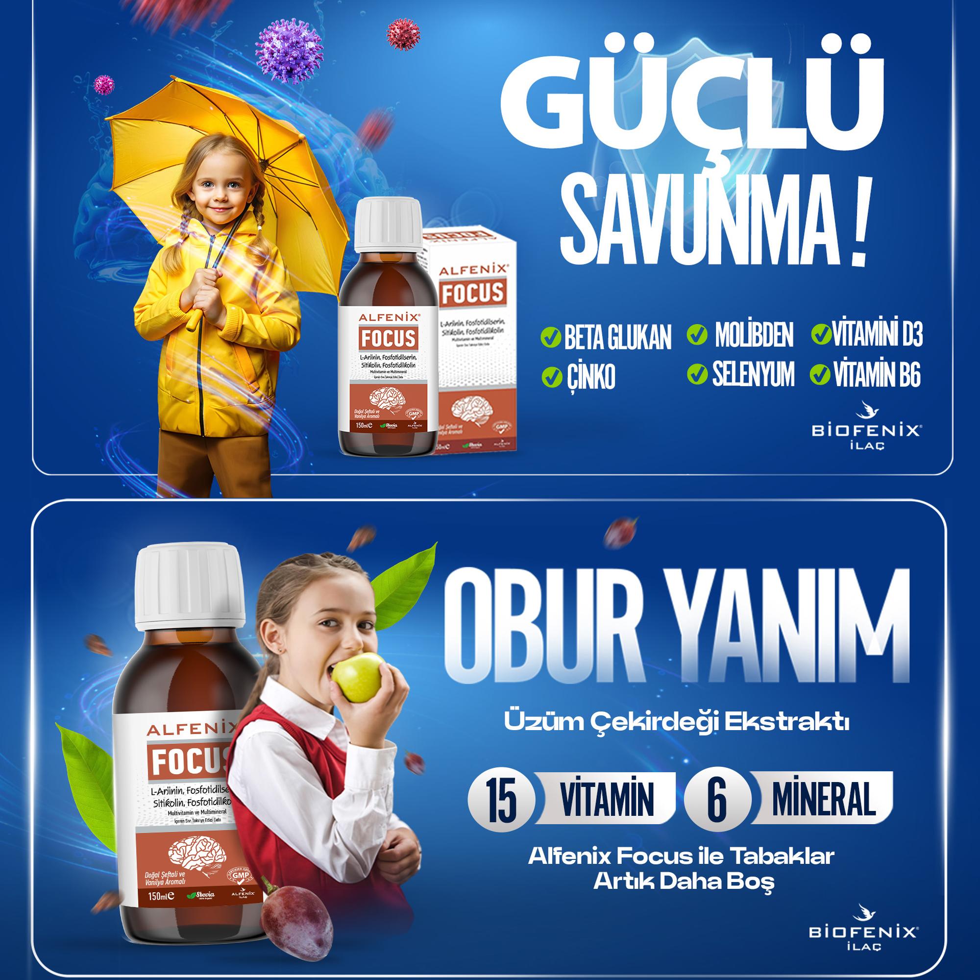 Focus Şurup, Konsantrasyon Takviyesi, 150ml L-arjinin, Fosfotidiliserin