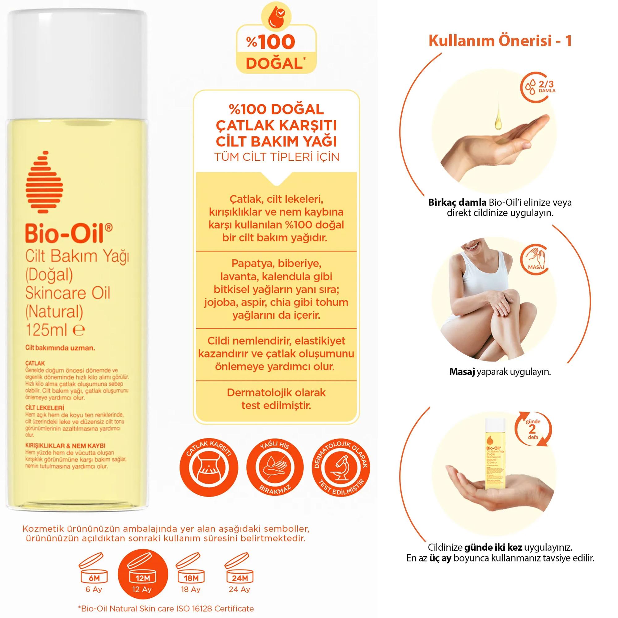 Bio-oil, % 100 Natural, çatlak karşıtı, leke karşıtı doğal cilt bakım Yağı 125ml 
