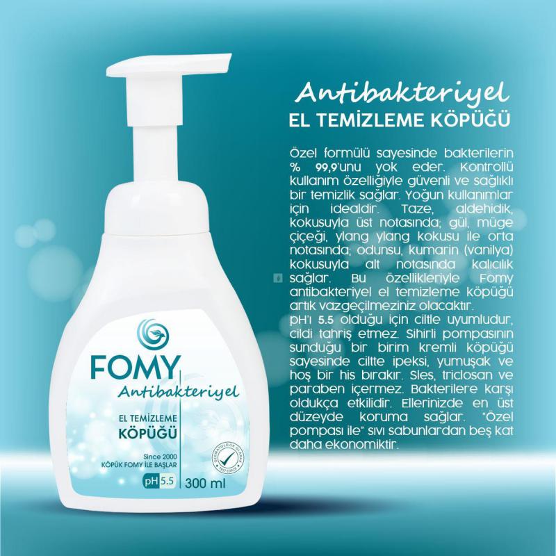 Antibakteriyel, Köpük Sabun,  300ml pompalı, 1800ml yedek kartuş,