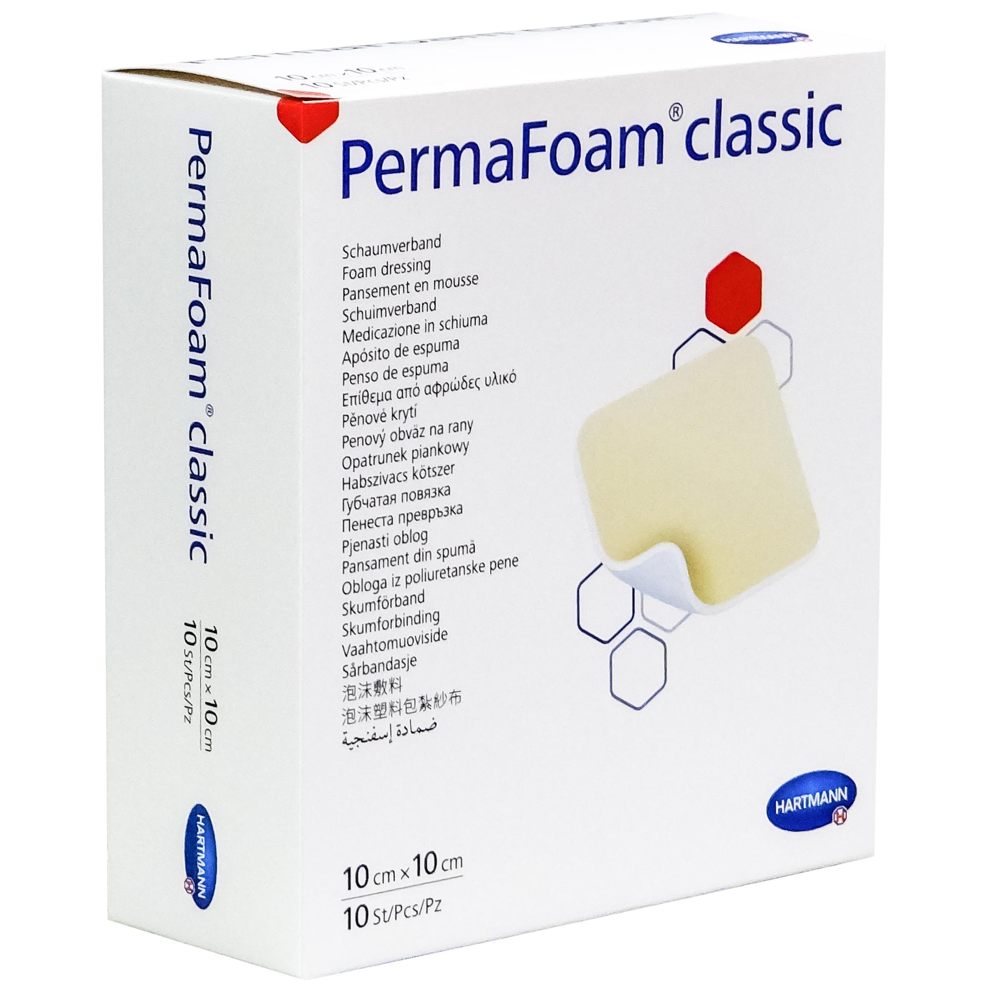 Permafoam classic, 10x10cm 10 adet, köpük yara örtüsü, yara bakım