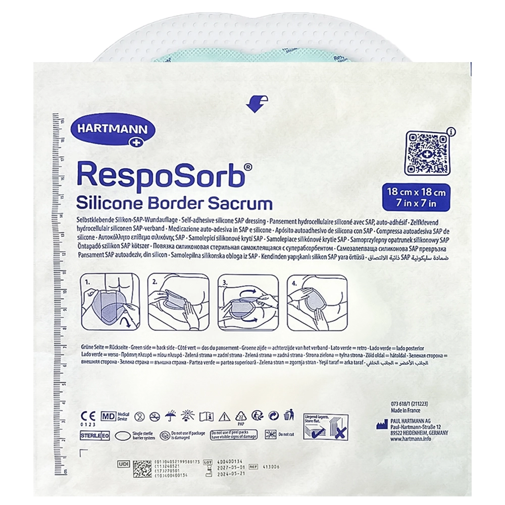 Resposorb Silicone Border - Süper Absorban Yara Örtüsü-18x18cm-1adet