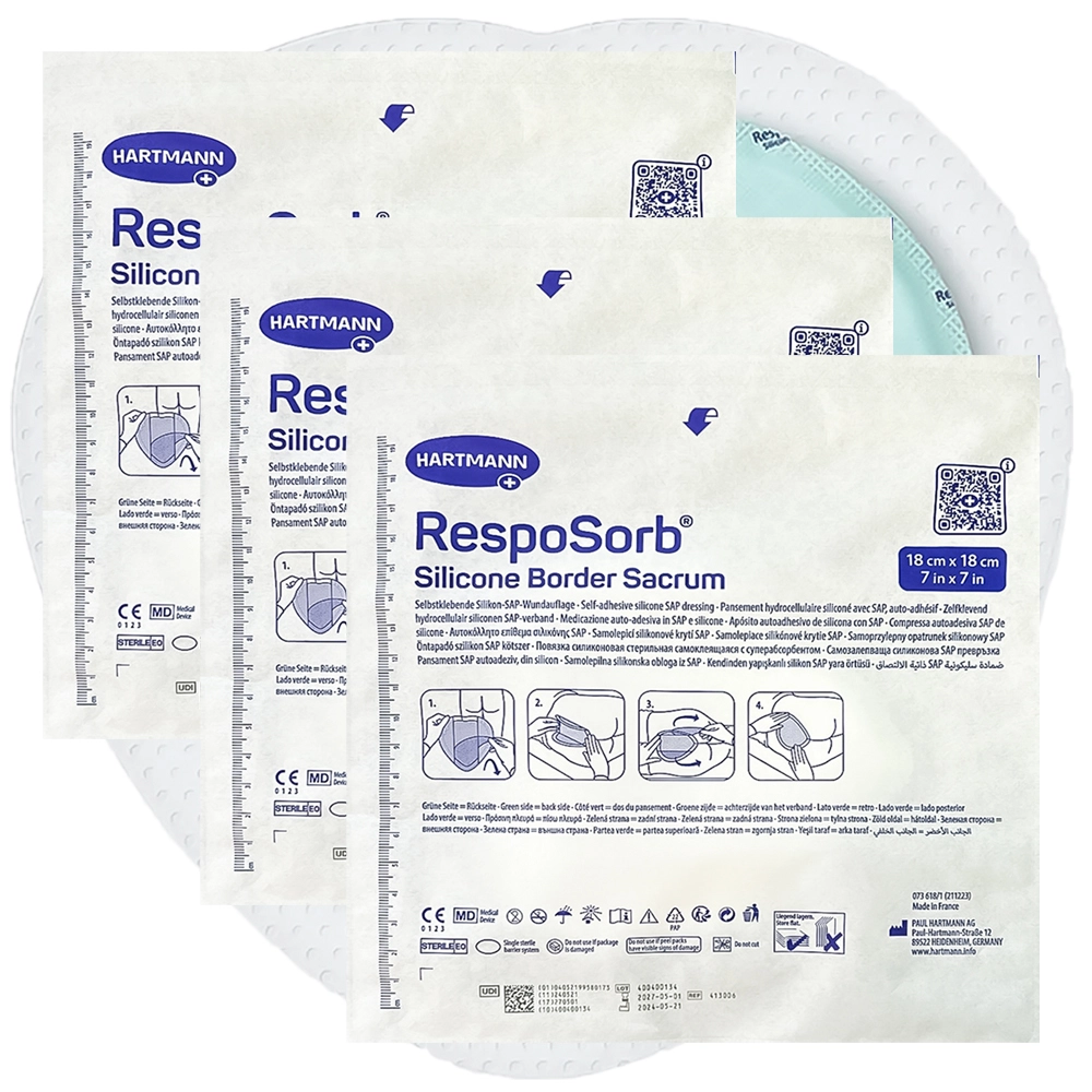 Resposorb Silicone Border - Süper Absorban Yara Örtüsü-18x18cm-3adet