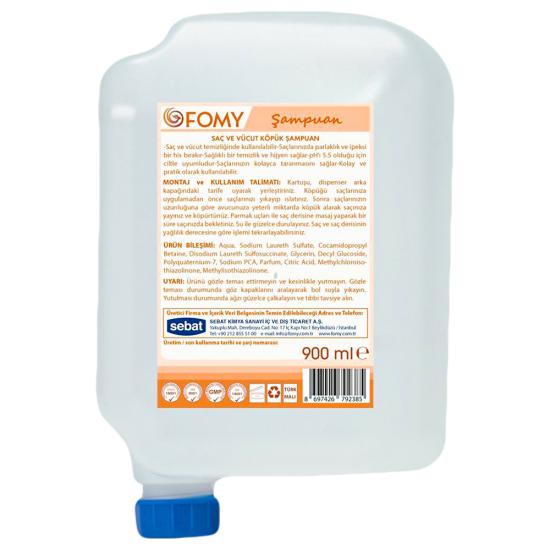 Süpermarket, Şampuan, Banyo ürünleri, Fomy saç ve Vücut Şampuanı 900ml, Köpük Şampuan, Fomy Köpük Sabun