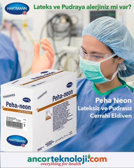 Peha Neon, Cerrahi Eldiven, Latex free, pudrasız