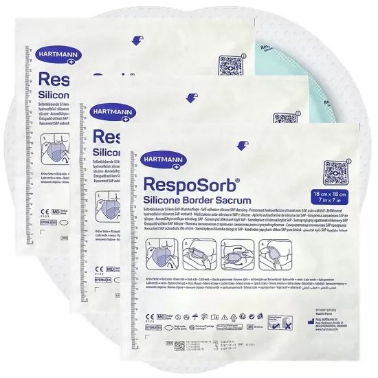 Resposorb, 18x18cm Sakrum yara örtüsü 3adet, kendinden yapışkanlı