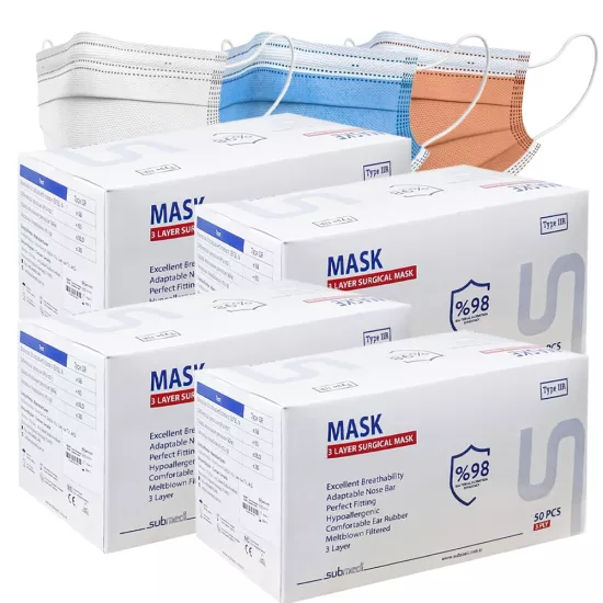 Meltblown, 3katlı medikal maske, 200adet, Beyaz