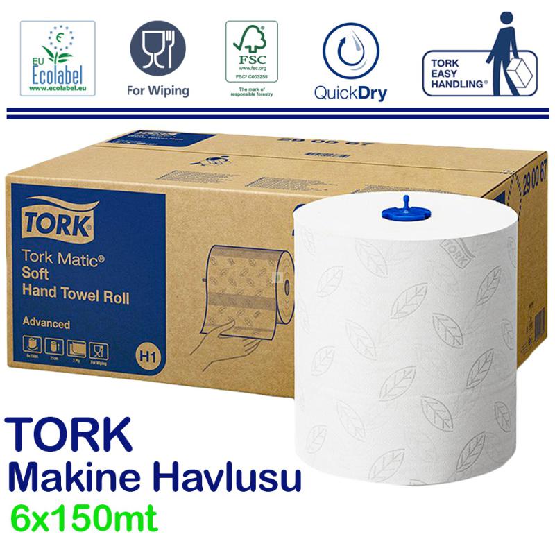 Tork 290067 Hareketli Havlu Advanced 150mt x 6 Rulo, %100 Selüloz, Ücretsiz Kargo  