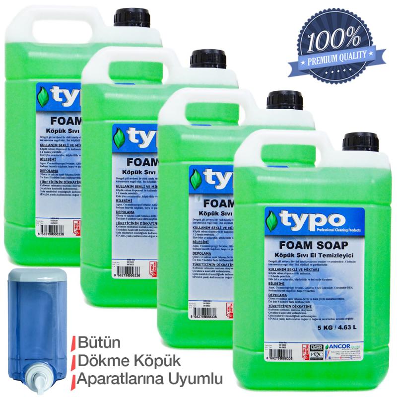 Typo%20Köpük%20Sabun%205%20Kg,%20Gliserinli,%20Ph:%205.5-6.0,%20Hoş%20Kokulu,%20Bol%20Köpüklü